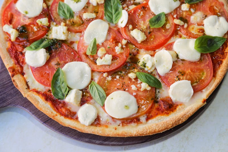 Coal-fired Margherita pizza